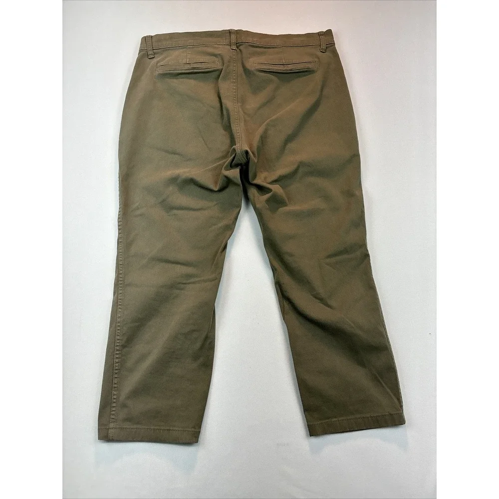 J.crew Women's Crop Pants Vintage Straight  Green High Rise Stretch Petites‎ 31P